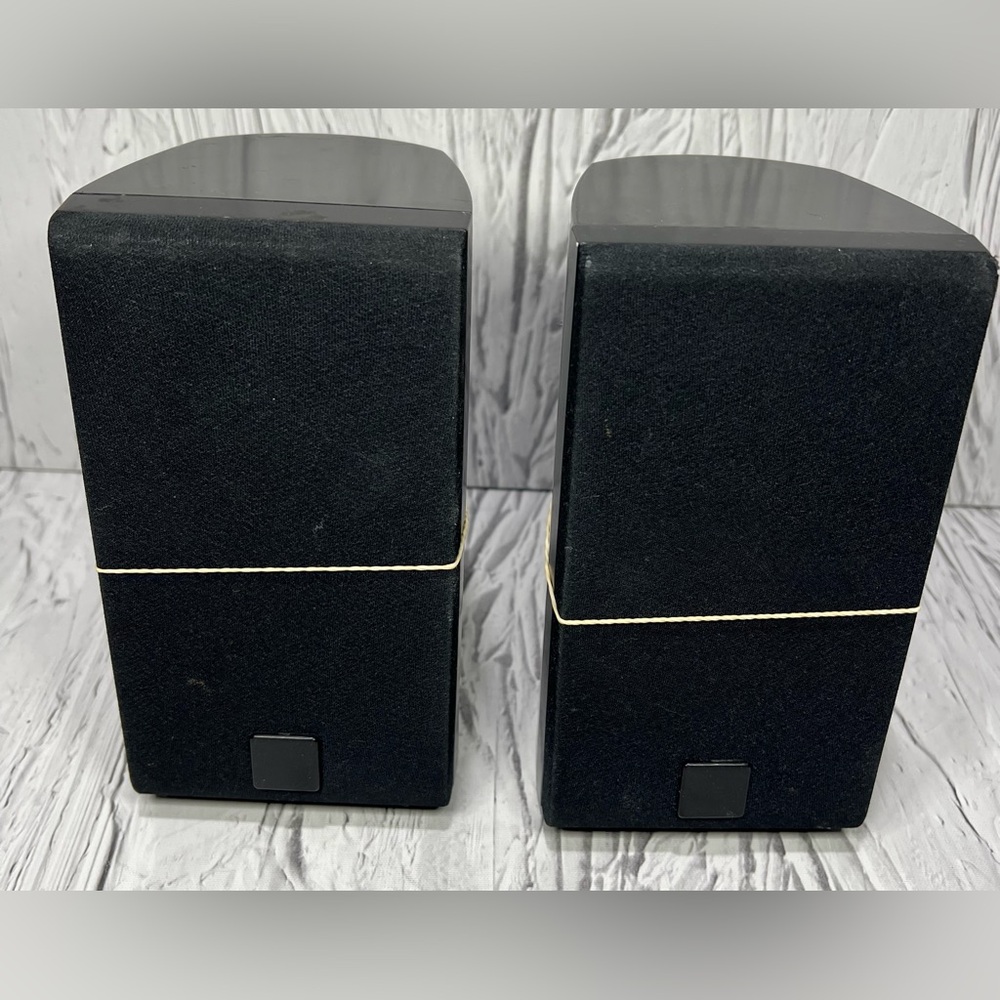 PAIR ETEC Black Bookshelf Speaker  Four Ohm Model Number E399 TESTED Pre Owned